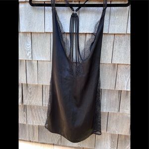 Victoria's Secret Stunning Black Chemise - Sat & Lace - Size Small